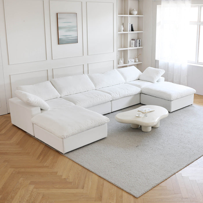 6 pc stuffed Sectional Sofa Set